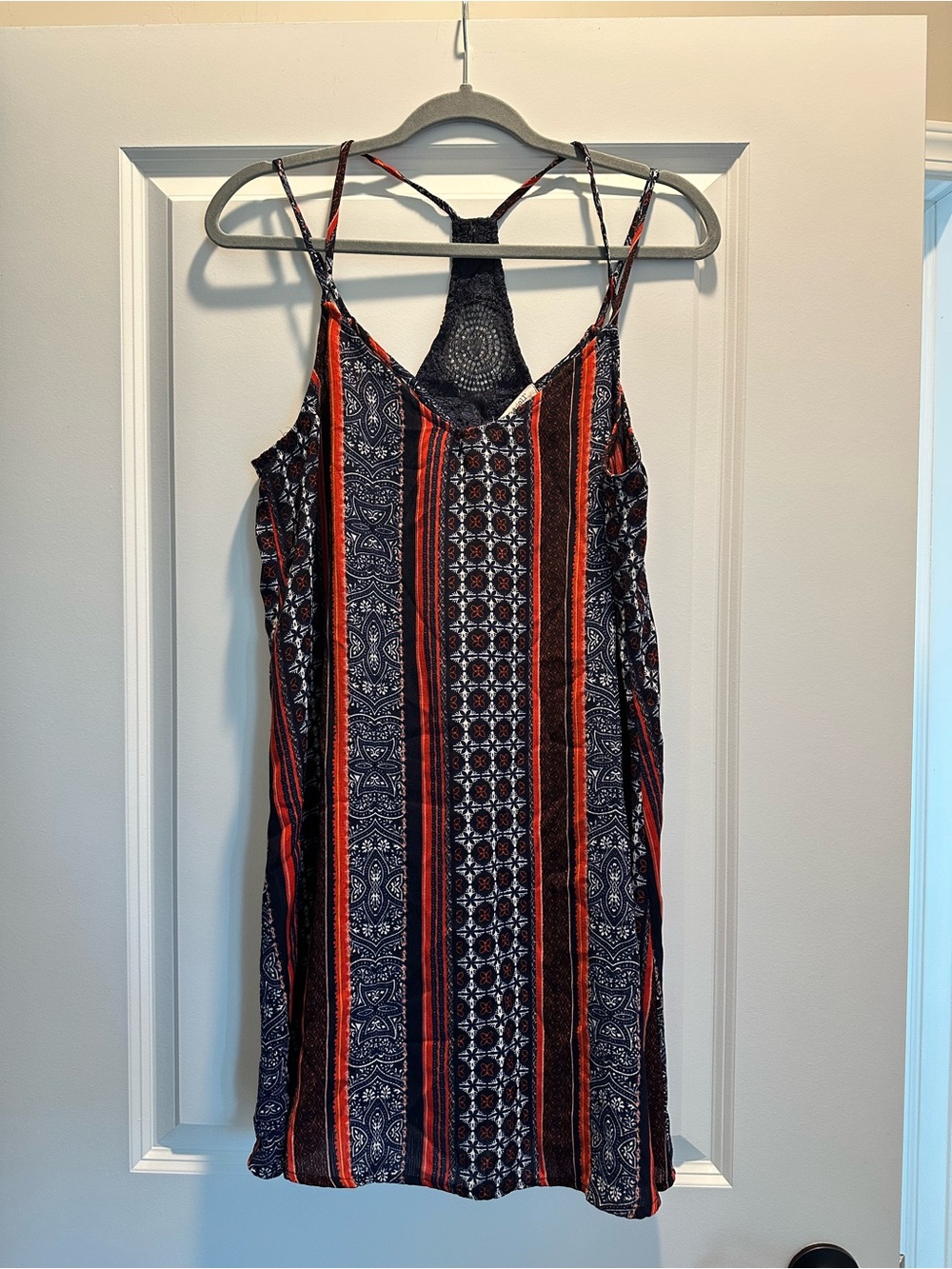 living doll Black and Red Striped Racerback Slip Dress